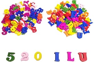 ORTAVA 200 lettere in legno e numeri di legno, colore legno, lettere maiuscole, alfabeto, lettere in legno per bambini, lettere piccole, educazione della prima infanzia, decorazione fai da te, festa
