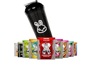 ‎SNEAK SNEAK | Starterpaket | In-Game Focus Boost Energiegetränk, zuckerfrei, kalorienarm, vegan | 9 Portionen und Schwarz Shaker