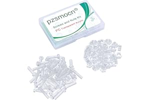 Pzsmocn 100 Piezas / 50 Juegos M5 PC Juego Tuercas y Tornillos Acrílico Diáfano. M5 * 20 mm Tornillo Plástico PC Acrílico Diáfano Cruz Apriete Mano Tornillo Redondo y kit de Tuercas Hexagonales M5.