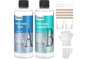 YEERSUO Epoxidharz, Epoxidharz Set 474ml, Epoxidharz mit Härter, Transparent, Resin Gießharz für DIY-Kunst, für Holz, Schmuck, künstlerische Kreationen