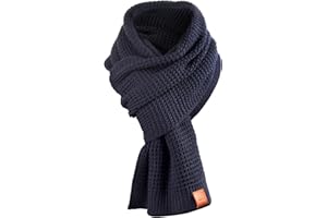 Rough Scarf - Schal, Strickschal, Langschal mit Echt-Leder Veredelung (Manufaktur13/M13)