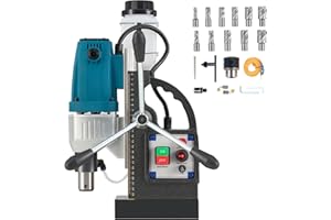 ZELCAN 1100W Trapano Magnetico Trapano Elettromagnetico Portatile 12000N Trapano Colonna Base Magnetico Elettrico Fino a 40 mm, Profondità Massima 50 mm per Uso Industriale o Domestico (con 11 Punte)