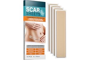 BODYTECNI Parches Cicatrizantes (10 Parches 4 X 15CM) - Reductor de Cicatrices – Láminas de Silicona de Grado Médico Profesionales Reduce y Previene Cicatrices Hipertróficas o Queloides