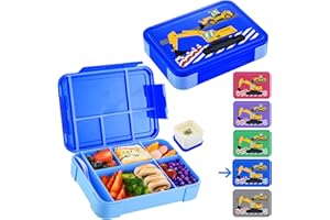 waziwe Brotdose Bagger, Brotdose Junge, Brotdose Kindergarten, Brotdose Kinder Mit Fächern, Bento Box Kinder, Lässig Brotdose, Personalisierte Brotdose Kinder, Brotdosen Mit Trennfächern