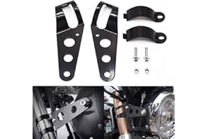 Hotiko 2pcs Motorcycle Headlight Mount Bracket for Harley Honda Kawasaki Suzuki Yamaha Triumph 35mm-43mm Black