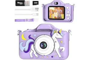 GGISUI Kinderkamera, 2.0" Digitalkamera Selfie Kinder Kamera mit 32 GB TF-Karte, USB einen Kartenleser, Fotoapparat Videorecorder für Jungen und Mädchen ab 3 Jahren Weihnachten Geburtstag Spielzeug Geschenke