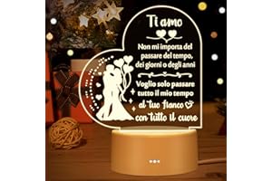 Aonveki Regalo San Valentino per Lei, Idee Regalo Donna Coppia Moglie Fidanzata Fidanzato, Regali Anniversario Compleanno per Lei Lui, Luce Notturna Amore Romantico