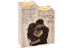 CAREIGN Valentines Gifts for Her Girlfriend,Heart-shaped Craft Candlestick Shelf Gifts for Women Wife,Birthday Gifts for Her Women Wife on Valentines Day Anniversary
