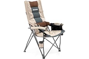 XGEAR Chaise de Camping Pliante avec Support Lombaire réglable et Dossier Haut pour Un Confort supérieur et Une résistance Accrue