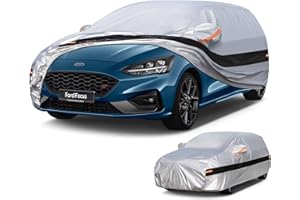 Holthly Funda Coche Exterior para Ford Focus Hatchback(1999-2025),Funda Coche 10 Capas de Protección,Cubre Coche 100% Impermeable,Antipolvo,Cortaviento,Impermeable a la Lluvia,Protección UV
