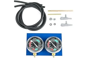 Kisbeibi Motorcycle Vacuum Gauge, Vacuum Balancer Gauge, Professional Vacuum Carburetor Carb Synchronizer Motorcycle Accessories Durable 2 Cylinder Gauges Kit(size:15x10x1.8cm)