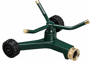 Orbit 58257N Metal 3-Arm Sprinkler with Wheeled Base,Green