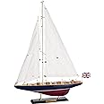 SAILINGSTORY Wooden Sailboat Model Ship Sailboat Decor Yacht Endeavour 1/100 Scale 1934 America's Cup Replica