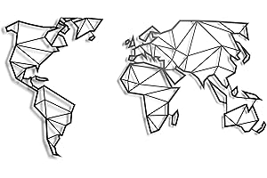 keluly Mapa mundi decoración de pared en acero