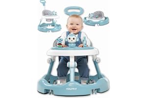 Twinky® walker with playset - Lära-gå Gåstol/Baby Walker med aktivitetsbricka och golvmatta – stabil gåhjälp för spädbarn – 4 höjdlägen – hopfällbar