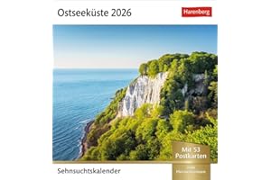 Ostseeküste Sehnsuchtskalender 2026 - Wochenkalender mit 53 Postkarten: Leuchttürme und Sanddünen in einem Foto-Kalender voller Urlaubsfeeling. ... Tischkalender. (Sehnsuchtskalender Harenberg)