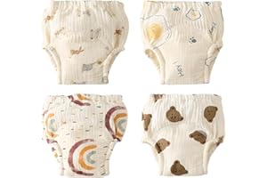 HahaGo Töpfchen Trainingshose, Windelhosen Kinder, 4 Stück Baby Stoffwindel, Potty Training Pants, Wiederverwendbare Stoffwindeln, Waschbar Stoffwindel für die meisten Babys und Kleinkinder(5-9kg)