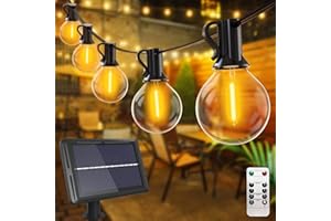 litogo Guirnaldas Luces Solar de Control Remoto [18M/30+3 G40 Bombilla ] Cadena de Luces LED 4 Modos IP65 Impermeable para Exterior Terraza Jardin Patio Boda