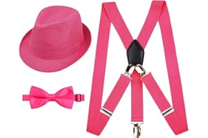 Alizeal Bretelle regolabili Kids, cravatta a farfalla prelegata e set di cappelli