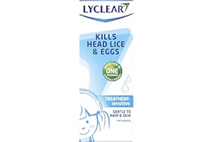 Lyclear Sensitive Head Lice Treatment + Head Lice Comb – Kills Head Lice & Eggs – Gentle to Hair & Skin – 150 ml