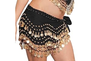 JMITHA Damen Bauchtanz Belly Dance Taillenkette Kostüm Hüfttuch Münzgürtel Gürtel Bauchtanz-Hüft-Schal