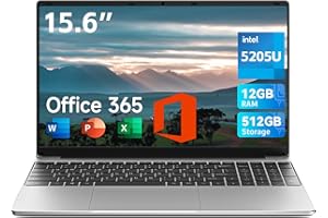 jumper 15.6 inch Laptop with Office 365, 12GB RAM 512GB Storage Notebook, HD Display Laptops, Celeron Processor, Keyboard Film UK, 5000mAh Battery, Suitable for Business and Students