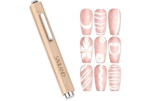 SAVILAND Cat Eye Magnet for Nail: 3-in-1 Nail Magnet Cat Eye Gel Nail Polish N35 Neodymium Strong Suction Magnet Wand Stick Diverse Effect Double Ended Nail Art Tools for Home DIY Manicure Accessories