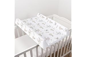 BABY COMFORT Ultra Light Baby Hard Base Changing Mat/Top Changer 70x50 cm fits 120x60 cm Cot Newborn Baby Waterproof Changing Mat with Raised Edges Lightweight 1.2 kg (Happy Birds)