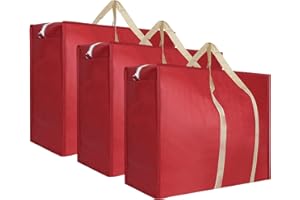 SOYIRI 100L Bolsa de Almacenamiento de Ropa(3 Piezas,Rojo),Bolsa de Almacenamiento Grande con Cremallera,Bolsa de Almacenamiento de Ropa,77×55×24cm