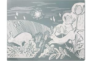 English Tableware Co. Artisan Hare Toughened Glass Worktop Saver, 40 x 30cm