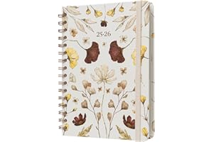 Kokonote A5 Academic Diary 2025-2026 Week To View - Jour Florale | Academic Planner 2025-2026 With Stickers, Student Essentials For University, Back To School Supplies