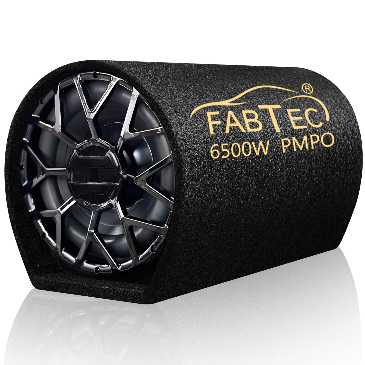 FABTEC 12 Inch High Power Active Super Car Bass Tube Subwoofer with Inbuilt Amplifier Powerful Audio and Deep Bass 6500W (Grey)