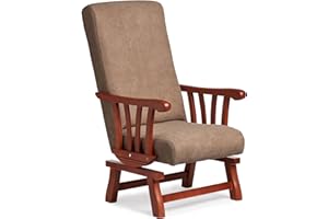 Abuelo a Gusto- Mecedora clásica con Brazos de Madera de Haya, con Respaldo Recto. Ideal para Abuelita/Persona Mayor. Tamaño: 112x56x84 cm. (Cerezo, Tostado)