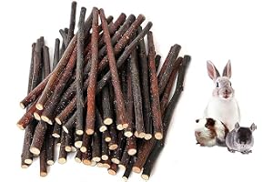 Agility 300g Apple Sticks for Bunny, Natural Apple Branch Pet Snacks Chew Toy for Small Animal, Molar and teeth grinding Toy for Rabbits Chinchilla Guinea Pig Hamsters, Improves Dental Health
