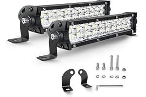 LYNKOMM Led Lichtleiste Arbeitsscheinwerfer 18CM 60W Lichtbalken 12V Motorrad LEDs Zusatzscheinwerfer Bar LEDs Arbeit Licht Bar für SUV Offroad ATV UTV Traktor 4x4 Auto 2 Stück