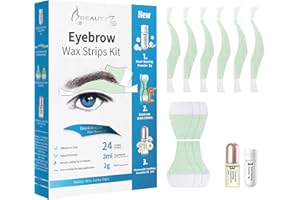 Beauty7 Paski woskowe Fit Wax Strips do depilacji zimnego wosku, precyzyjne i szybkie paski do depilacji brwi o niskim podrażnieniu i bezbolesnym paskom do depilacji grubych brwi, dla mężczyzn