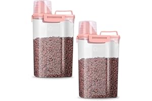 jutyum 2 Pièces Conteneur Croquettes Chien 3L, Boite Rangement Cuisine, Boite a Croquette pour Chien, Rangement Hermétique, Distributeur de Lessive, Rangement Hermétique, Boite Cereales