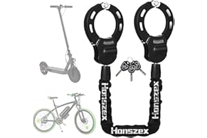 Honszex Candado Bicicleta Antirrobo, Cadena Moto, Candado Patinete Electrico con Llaves, Candado de Cadena Multicolor de 36,22 Pulgadas, Accesorios para Bicicletas Eléctricas y Scooters Eléctricos