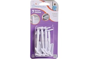 Dreambaby Secure Catches for Drawers and Cabinets - Baby Safety Locks - Model F1404, 7 Pack