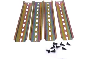 Taiss 4 pièces Rail DIN rail de montage Pour Armoire de Distribution Armoire de Commande,Largeur 35 mm,Hauteur 7.5 mm,Longueur 200 mm/8"-G