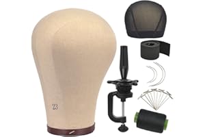 YTBYT Tête de mannequin en toile de liège de 58,4 cm avec support et trous de montage