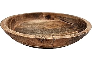Meinposten Holzschale Mangoholz Dekoschale rund Schale für Lebensmittel natur braun Ø 30 cm