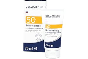 ‎DERMASENCE DERMASENCE Solvinea Baby LSF 50, 75 ml – Sonnenschutz für Babys ab 3 Monaten, ohne Parfüm, schützt empfindliche Haut, fettet nicht, klebt nicht, zieht schnell ein, für Neurodermitis geeignet, vegan
