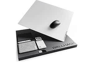 Wallhack SP-004 Glas Gaming Mousepad Professionelles Esport mit Spezialoberfläche für maximale Geschwindigkeit und Kontrolle,großes GlasPad vollständiger Silikonbasis - Weiß,XL 49 cm x 43 cm