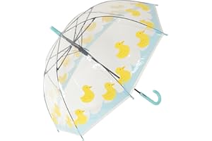 Fisura – Przezroczysty parasol dziecięcy "kaczki” w żółto-niebieskim kolorze, parasol dziecięcy kopułowy z automatycznym otwieraniem, doskonały prezent dla dzieci, średnica 67,5 cm