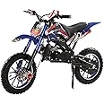 Yifaeux 50cc Dirt Bike for Adults & Kids, Mini Gas Powered Off-Road Trail Bike with Speeds up to 30 MPH, 2-Stroke, Blue