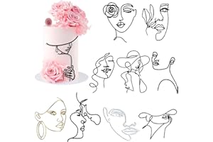 BAERTMY 10 Stk Kuchen Deko Cake Topper Acryl Lady Face Torten Deko Personalisiert Minimalistische, Wiederverwendbar Deko Torte für Mädchen Geburtstag Hochzeit Junggesellenabschied Muttertag