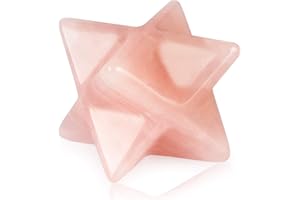 Artistone Quarzo rosa Merkaba Crystal Star intagliato pietra preziosa protezione meditazione sacra generatore di energia chakra pietra stella a otto punte con scatola regalo
