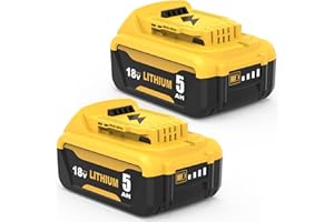 POWAYUP 2X 18V 5000 mAh Ricambio per Dewalt Batteria 18V DCB184 DCB180 DCB181 DCB182 DCB200 DCB201 DCB201-2 DCB200-2 DCB204-2 DCB205-2 Compatibile con gli Elettroutensili