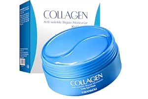 LUTHANDO 60 kolagenowych płatków pod oczy przeciwstarzeniowych – nawilżające płatki pod oczy, płatki pod oczy z kwasem hialuronowym na cienie, opuchliznę i zmarszczki